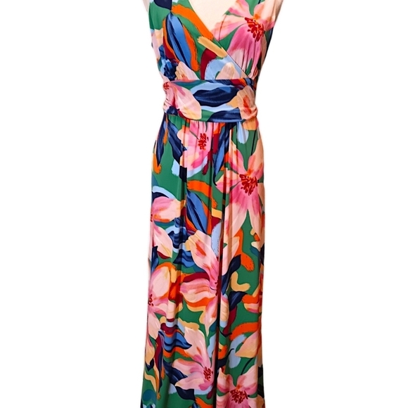 Pappagallo Dresses & Skirts - NWT Papagallo Colorful Maxi V neck Empire Waist